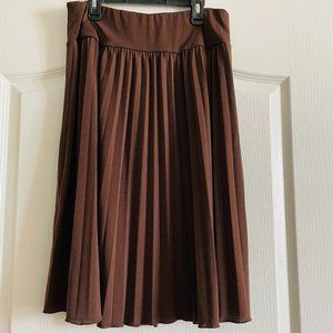 Gabriella Rossi by Andre Smith Casual Stretch Pull On Pleated Midi Skirt Size M